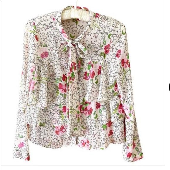 Zara Cream Pink Star Floral Print
Layered Bow Tie Long Sleeve - Picture 4 of 9